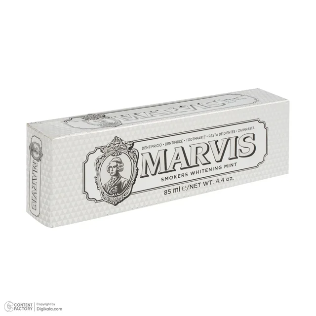 خمیر دندان سفید کننده مارویس مدل Smokers Whitening Mint حجم 85 میلی لیتر