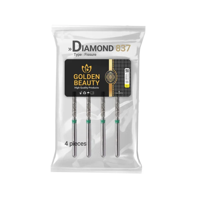 فرز دندانپزشکی گلدن بیوتی مدل Diamond Fissure کد 737 بسته 4 عددی 101541650