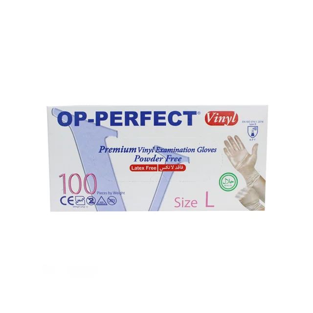 دستکش وینیل اپی پرفکت مدل 100 سایز لارج بسته 100 عددی 101534705