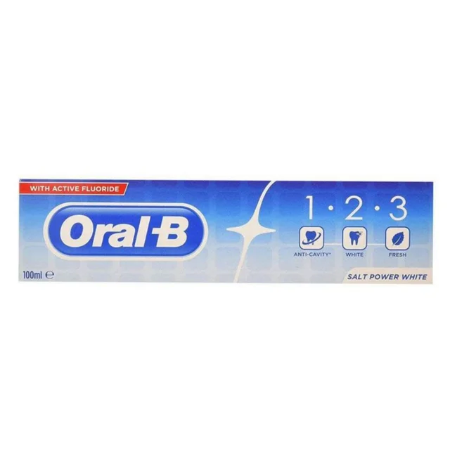 خمیر دندان اورال- بی مدل 1.2.3 Salt Power White حجم 100 میلی لیتر 101626833