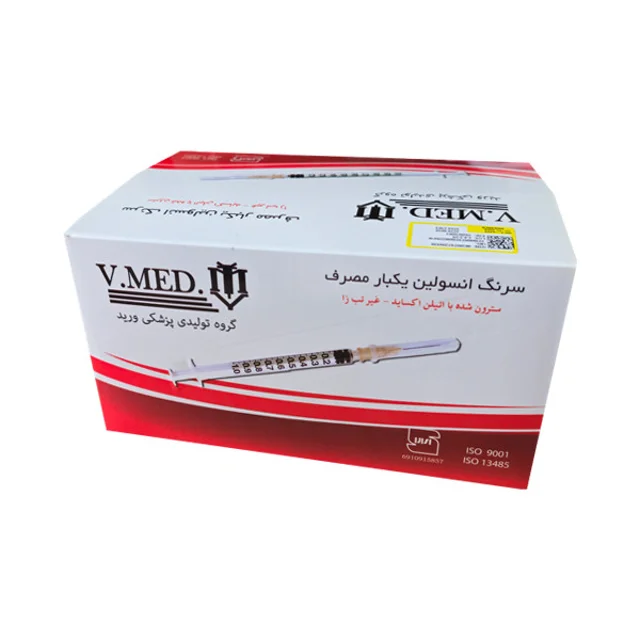 سرنگ انسولین وی مد مدل لوئر اسلیپ بسته 100 عددی 101563218