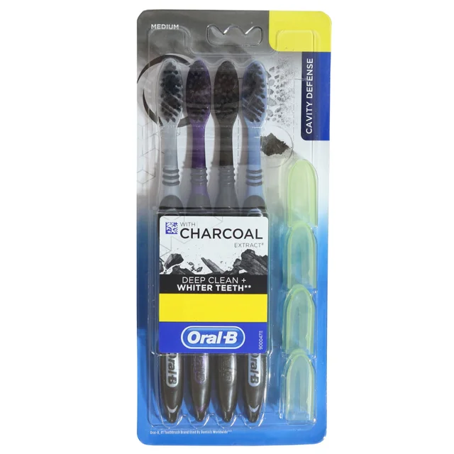 مسواک اورال-بی مدل CHARCOAL EXTRACT با برس متوسط بسته 4 عددی 101540087
