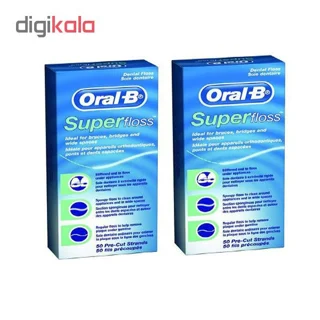 نخ دندان اورال-بی مدل Super Floss بسته 2 عددی 101627013